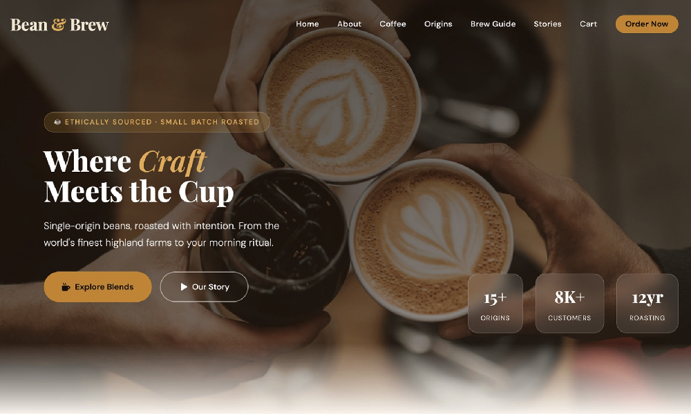 Bean and Brew Coffee Shop Cafe and Barista HTML5 Template