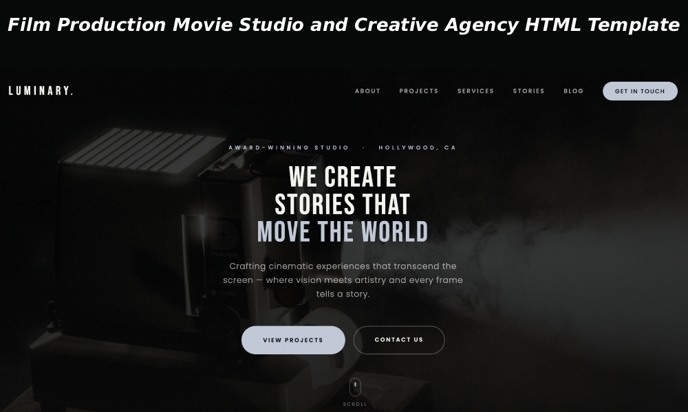 Film Production Movie Studio and Creative Agency HTML Template