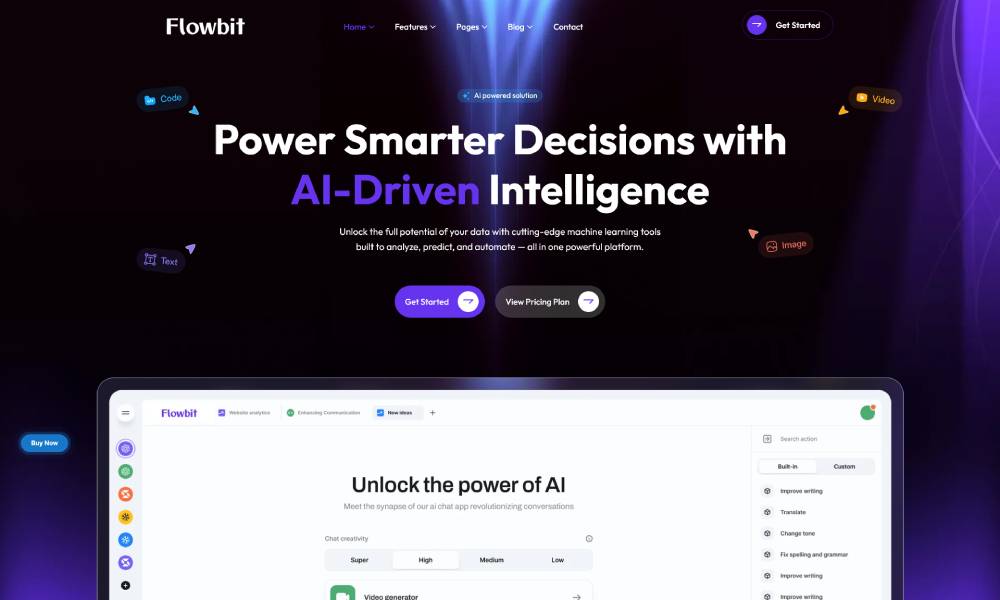 Flowbit – SaaS & AI Startup WordPress Theme