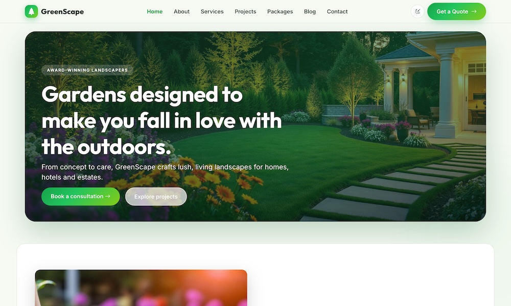 Gardening & Landscaping HTML5 Website Template