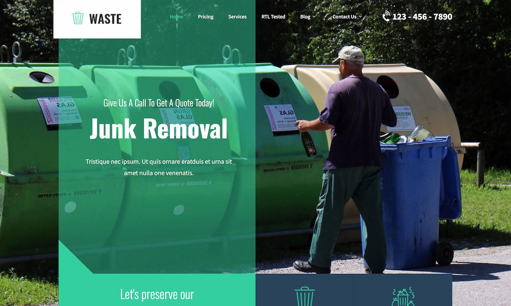 Junk Removal - Waste Management WordPress theme