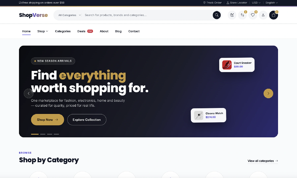 Responsive Multipurpose eCommerce HTML Template
