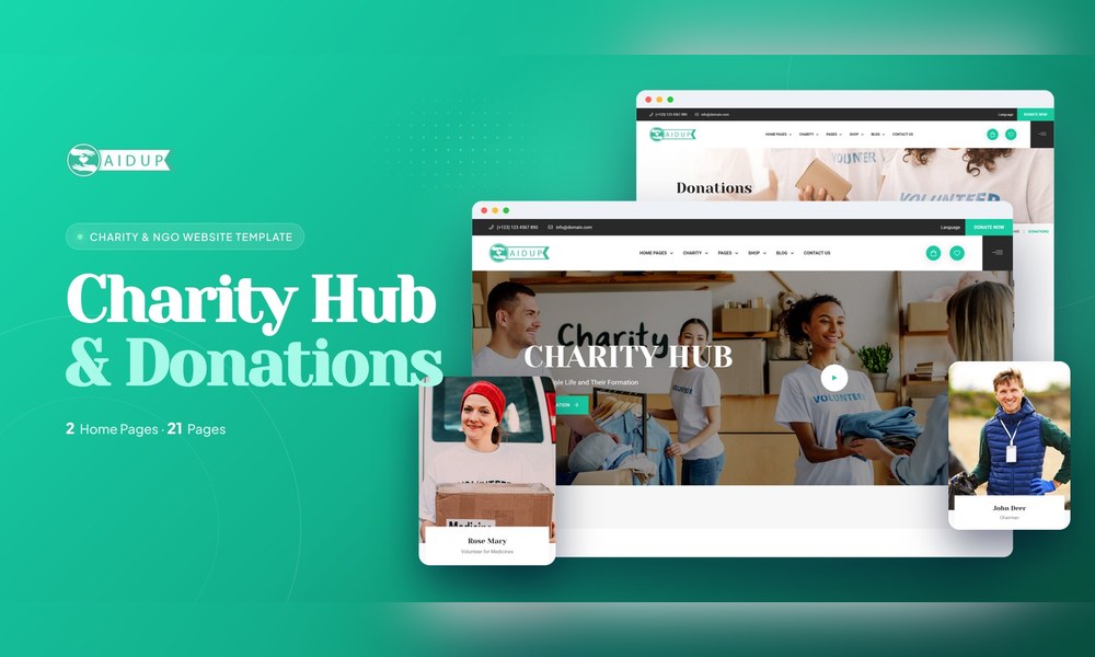 Aidup — Nonprofit Charity React JS Website Template