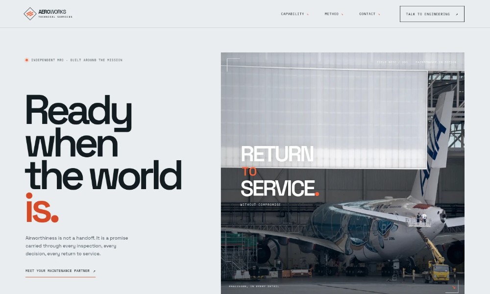 Aircraft Maintenance Company Website Template