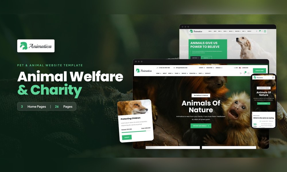 Animatica — Animal & Pet Shop React JS Website Template