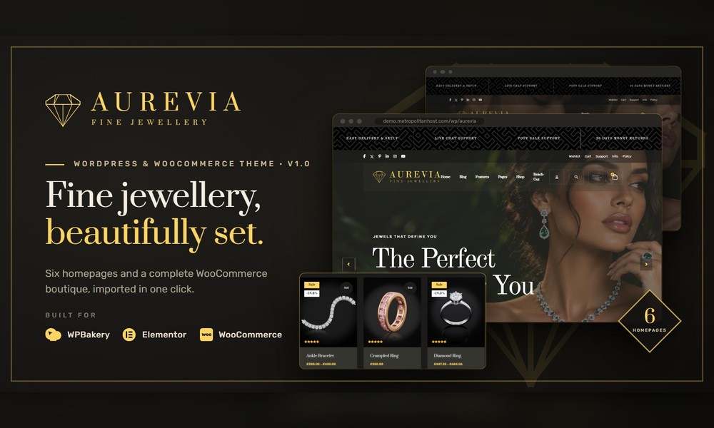 Aurevia - Jewellery WooCommerce WordPress Theme