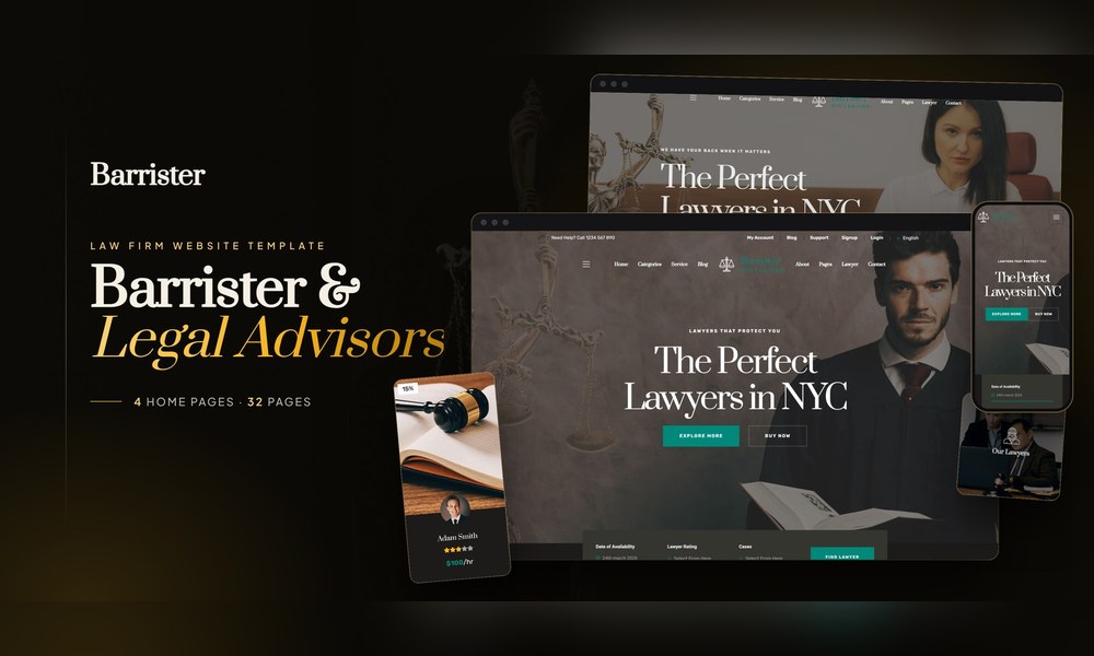Barrister — Legal Services React JS Website Template
