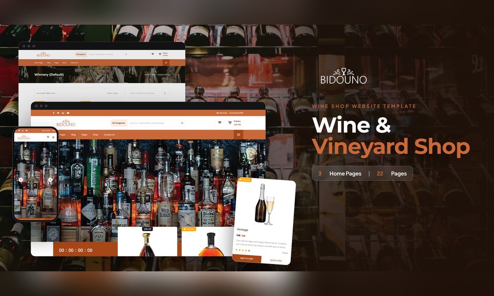 Bidouno — Wine Cellar React JS Website Template
