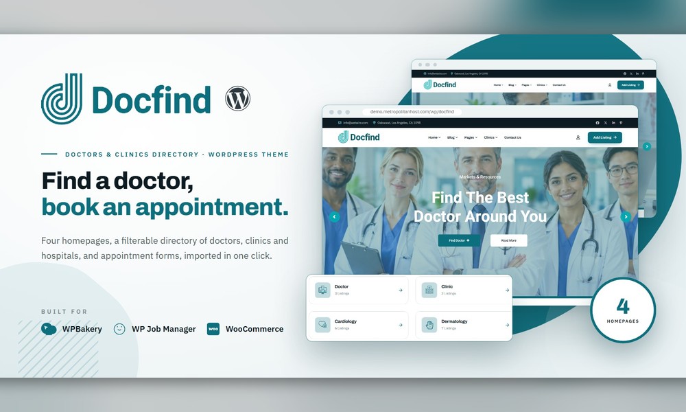 Docfind - Doctor Clinic WordPress Theme