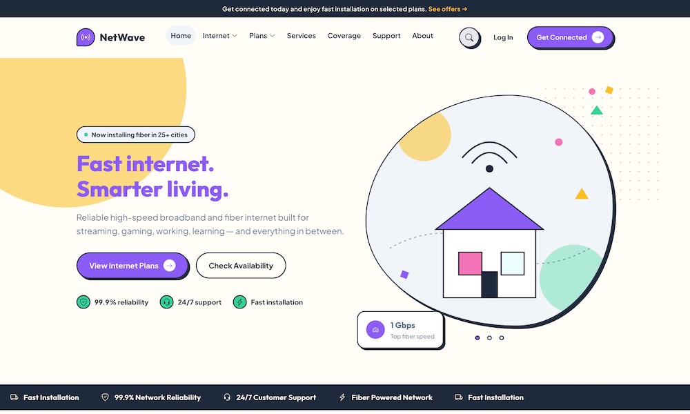NetWave - Broadband & Internet Services HTML Template