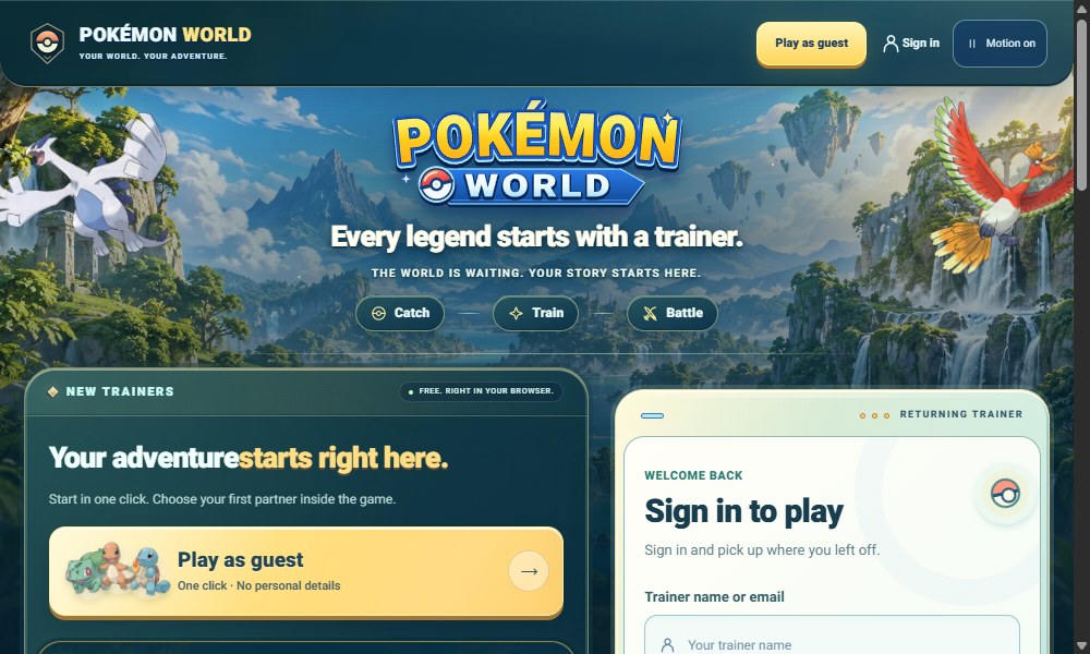 Pokemon World - Browser Adventure