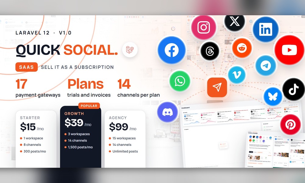 Quick Social SaaS - Social Media Publishing
